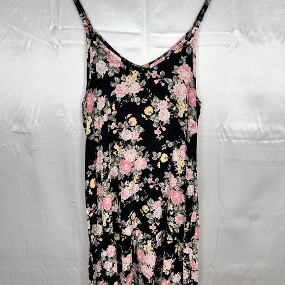 Wallflower Floral Black and Pink Slip Dress Size L - Picture 3 of 9